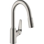 Mitigeur de cuisine hansgrohe focus m42 avec douchette extractible 2 jets aspect acier inox - 71801800 ...