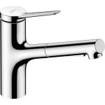 Mitigeur de cuisine hansgrohe zesis m33 avec douchette extractible 2 jets - chrom 74800000