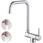 Mitigeur d�vier bec rabattable 360� rotatif en acier nickel bross� robinet cuisine repliable pour evier ...