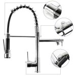 Mitigeur evier cuisine she - noir - douchette extractible - rotatif 360