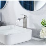 Forious robinet lavabo haut robinet lavobo cascade en colonne carr�e �conomiseur deau et d�nergie inox ...