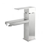 Mitigeur lavabo design carr� - finition bross�e acier inox �conomie eau