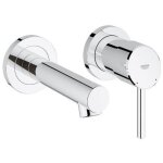 Mitigeur lavabo montage mural - grohe - concetto - finition chrom - 2 trous - gris