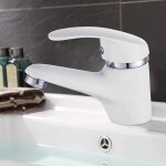 Mitigeur levier simple robinet cuisine baignoire lavabo blanc - robuste et facile  installer