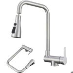 Mitigeur rabattable pour cuisine - luskyka� - acier inoxydable 304 bross� - 3 modes de jets - pliable ...