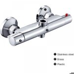 Mitigeur thermostatique douche 2 sorties haute basse laiton chrome valve c�ramique anti - br�lure installation ...