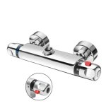 Mitigeur thermostatique pour salle de bains robinet de douche en laiton chrom� double poign�e contr�le ...