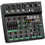 Mixeur audio 4 canaux bluetooth usb carte son int�gr�e 256 effets hd studio console enregistrement live ...