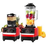 Mixeur blender 2 en 1 2000 w - 15 vitesses - 2 l - avec 8 lames en acier inoxydable - efficace robot ...