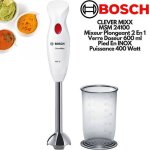 Mixeur plongeant clevermixx msm24100 - bosch - 400w - pied dtachable inox - 1 vitesse - bol mixeur - ...