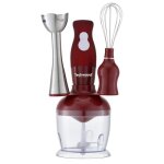 Mixeur plongeur avec fouet et bol hachoir lame en acier inoxydable puissance 250 - 300w