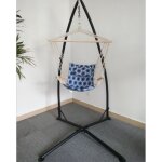 Support de hamac en mtal sans chaise suspendue - mixmest - capacit max. 120kg - noir - adulte