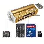 Mjunda micro sd / sdhc tf m2 mmc ms duo high speed usb 2. 0 multiples tout en un lecteur de carte - rouge ...