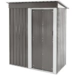 Ml - design abri de jardin  outils en mtal avec toit en pente porte coulissante et fondation 150x184x76 ...