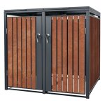Ml - design box pour poubelle 2 tonne 240 litres 132x80x1163cm avec 1 porte et couvercle anthracite aspect ...