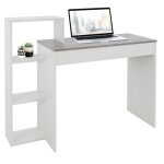 Ml - design bureau avec 3 Étagères de rangement table de travail dordinateur pc blanc avec plateau imitation ... Ml - design bureau avec 3 Étagères de rangement table de travail dordinateur pc blanc avec plateau imitation ...