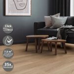 Ml - design deluxe rev�tement de sol pvc lames de vinyle clic sol vinyle 122 cm x 18 cm x 42 mm �paisseur ...