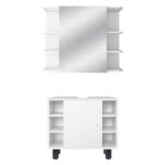 Ml - design ensemble de meubles de salle de bain 2 pièces avec armoire sous vasque et armoire avec miroir ... Ml - design ensemble de meubles de salle de bain 2 pièces avec armoire sous vasque et armoire avec miroir ...
