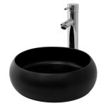 Ml - design lavabo en cramique noir mat  35 x 30 cm vasque  poser ronde lave - mains moderne cuvette ...