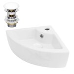 Ml - design lavabo dangle en c�ramique blanc 46 x 33 x 13 cm angulaire avec bouchon de vidage trop - ...