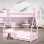 Ml - design lit enfant tipi 70x140 cm rose avec matelas à mousse froide polyester housse amovible sommier ... Ml - design lit enfant tipi 70x140 cm rose avec matelas à mousse froide polyester housse amovible sommier ...