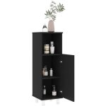 Mmf @65556 meuble de salle de bain armoire de salle de bain colonne salle de bain - noir 30x30x95 cm ...