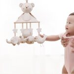 Mobile b�b� pour lit de b�b� - - lourson pend un parapluie - mobile de berceau - cadeaux pour nouveau ...