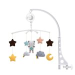 Mobile de berceau musical - ulisem - ours en tissu - sans pile - rotatif - figurines en tissu doux - ...