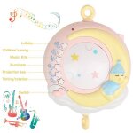 Mobile pour lit de bb musical avec lumires projecteur et hochets suspendus