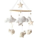 Mobile pour lit b�b� support en bois mobile pour lit b�b� table � langer bo�te � musique nuages mobile ...