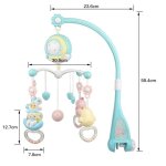Mobile musical 3 - en - 1 pour lit b�b� - projection de lumi�res veilleusemusiques et sons - bleu