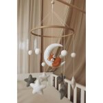 Mobile musical bébé - mobile bébé renard endormi fait main - mobile musical pour lit Mobile musical bébé - mobile bébé renard endormi fait main - mobile musical pour lit