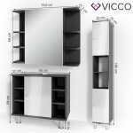 Ensemble de meubles de salle de bain fynn 3 pices avec armoire haute anthracite blanc haute brillance ...