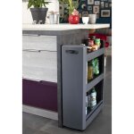 Mobilo desserte - 3 �tag�res de rangement modulables - roulettes multidirectionnelles - 60 x 22 x 79 ...