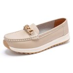 Mocassins femme chaussures plates confortable loafers d�contract� � enfiler antid�rapante - abricot