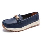 Mocassins femme chaussures plates confortable loafers d�contract� � enfiler antid�rapante - bleu
