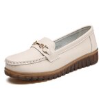 Mocassins femme loafers confortables � enfiler en cuir chaussures plates pour travail et quotidien - ...
