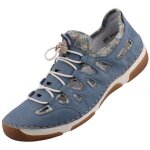 Mocassins femme - rieker - 55956 - 10 - bleu - dessus synth�tique et textile - semelle 3 cm