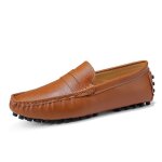 Mocassins homme chaussures en cuir � enfiler loafers plates confortable grande taille pour travail et ...