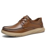 Mocassins homme en cuir chaussures plates d�contract� loafers lacets confortable pour printemps et automne ...