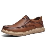 Mocassins homme en cuir confortable chaussures plates d�contract� loafers � enfiler pour printemps et ...