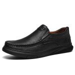 Mocassins homme en cuir confortable chaussures plates d�contract� loafers � enfiler pour printemps et ...