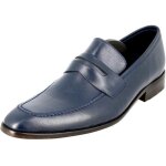 Mocassin homme de ville en v�ritable cuir bleu mb652 41