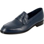Mocassin homme de ville en v�ritable cuir bleu mb803 39