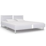 Mode 6711 lit adulte avec led structure de lit classique - lit pour 2 personnes lit complet - blanc - ...