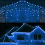 Modes de fiche eu 8 - 3. 5m 96 led - bleu - décorations de noël pour la maison extérieur led rideau glaçon ... Modes de fiche eu 8 - 3. 5m 96 led - bleu - décorations de noël pour la maison extérieur led rideau glaçon ...