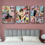 Mode marbre citations affiche vogue plume femme mur art toile peinture photos pour salon d�cor 40x50cm ...