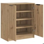 Moderne armoire � chaussures burke meuble de rangement ch�ne artisanal bois ding�nierie 59x35x70 cm aa1597 ...