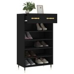 Moderne armoire � chaussures burke meuble de rangement noir 60x35x105 cm bois ding�nierie aa1714