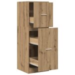 Moderne armoire dapothicaire burke buffet haut ch�ne artisanal bois ding�nierie 40x41x118 cm aa1121